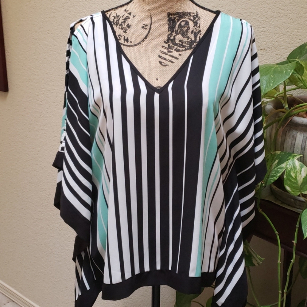 I.N. San Francisco Open Shoulder Butterfly Blouse